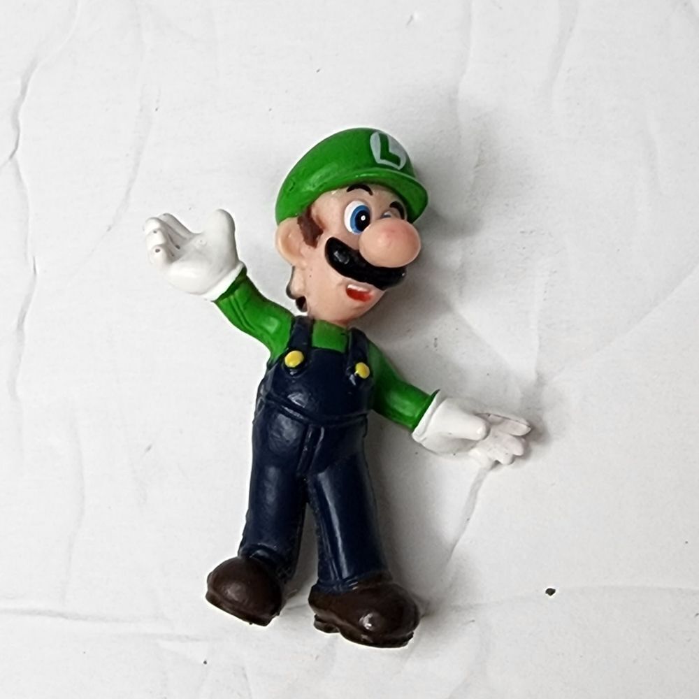 3" Super Mario Bros. action figure LUIGI plumber with movable arms legs BK '08